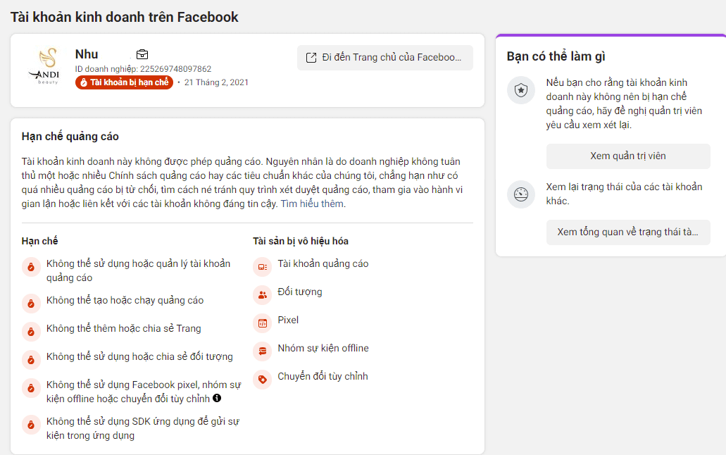 Mở khóa quảng cáo Facebook bị vô hiệu hóa - Cách gỡ và kháng tài khoản